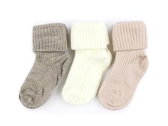 MP light brown melange mix socks wool (3-pack)